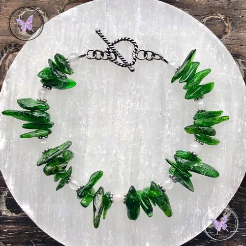 Diopside & White Jade Bracelet